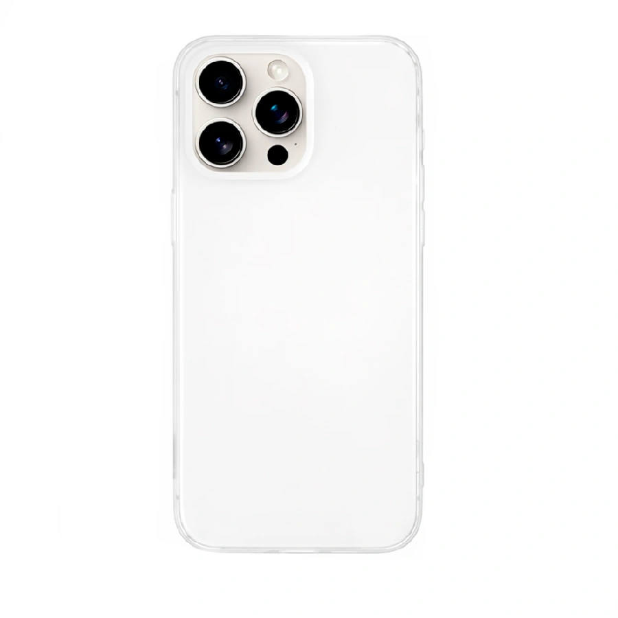 Силиконовая накладка Kzdoo Q Series совместимая с iPhone 15 Pro Max прозрачная матовая