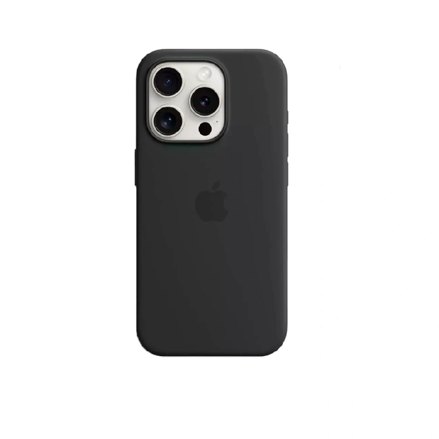 Накладка Silicone Case совместимая с iPhone 15 Pro черная