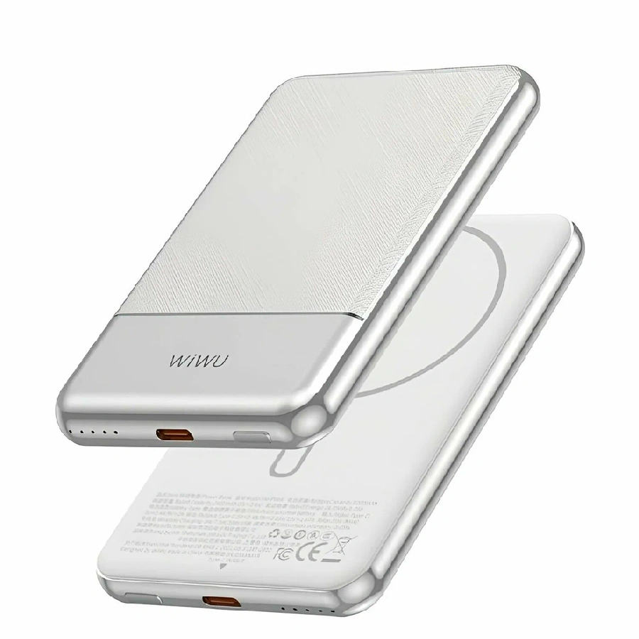 Внешний аккумулятор Wiwu Silver Seraph с MagSafe 5000mAh серебро ССС