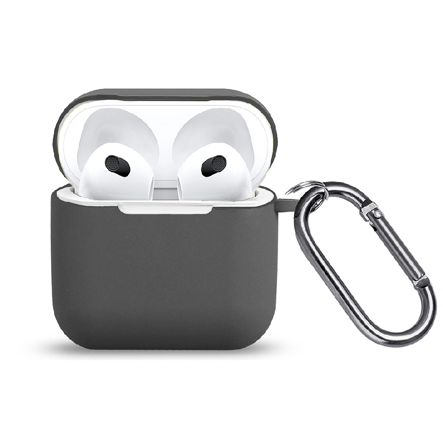Силиконовый чехол Protective Case совместимый с AirPods 4 серый