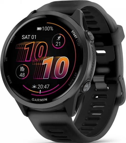 Умные часы Умные часы Garmin Forerunner 570 47 mm AMOLED (010-02971-40) шиферно-серый, алюминиевый безель, черный ремешок
