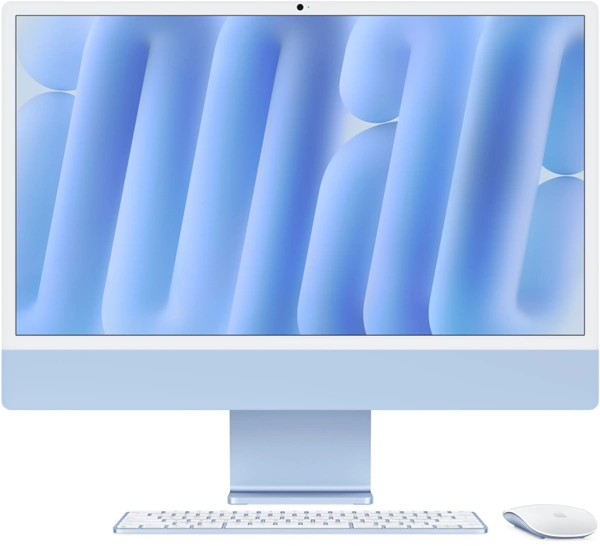 Моноблок Apple iMac 24" Retina 4,5K (M4 10C CPU, 10C GPU, 2024), 16 ГБ, 512 ГБ SSD, голубой (MWV33)