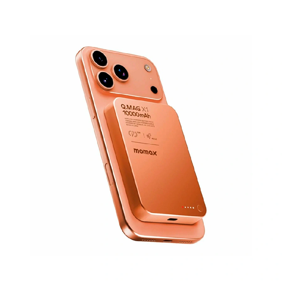 Внешний аккумулятор Momax Q. Mag X1 с MagSafe 10000 mAh оранжевый ССС