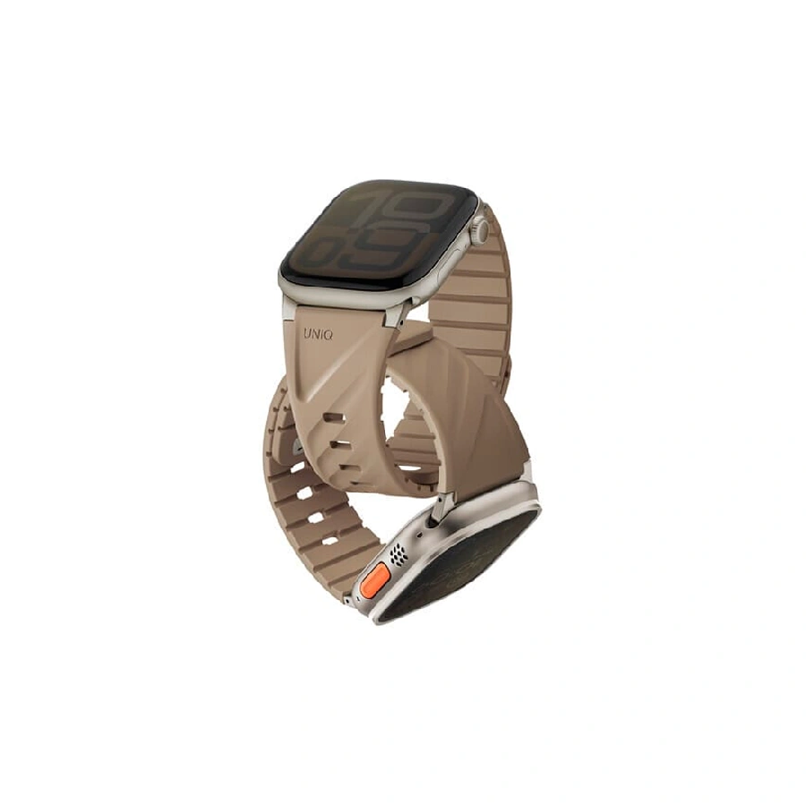 Ремешок UNIQ Fluo Magnetic+Pin совместимый с Apple Watch (40/41/42/44/45/49 mm) силиконовый бежевый