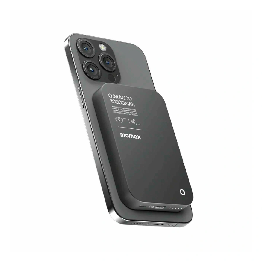 Внешний аккумулятор Momax Q. Mag X1 с MagSafe 10000 mAh черный CCC