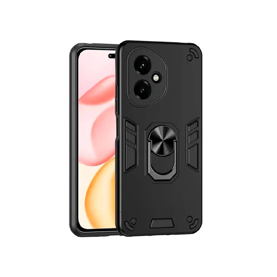 Противоударная накладка с кольцом Partner совместимая с Honor 400 черная