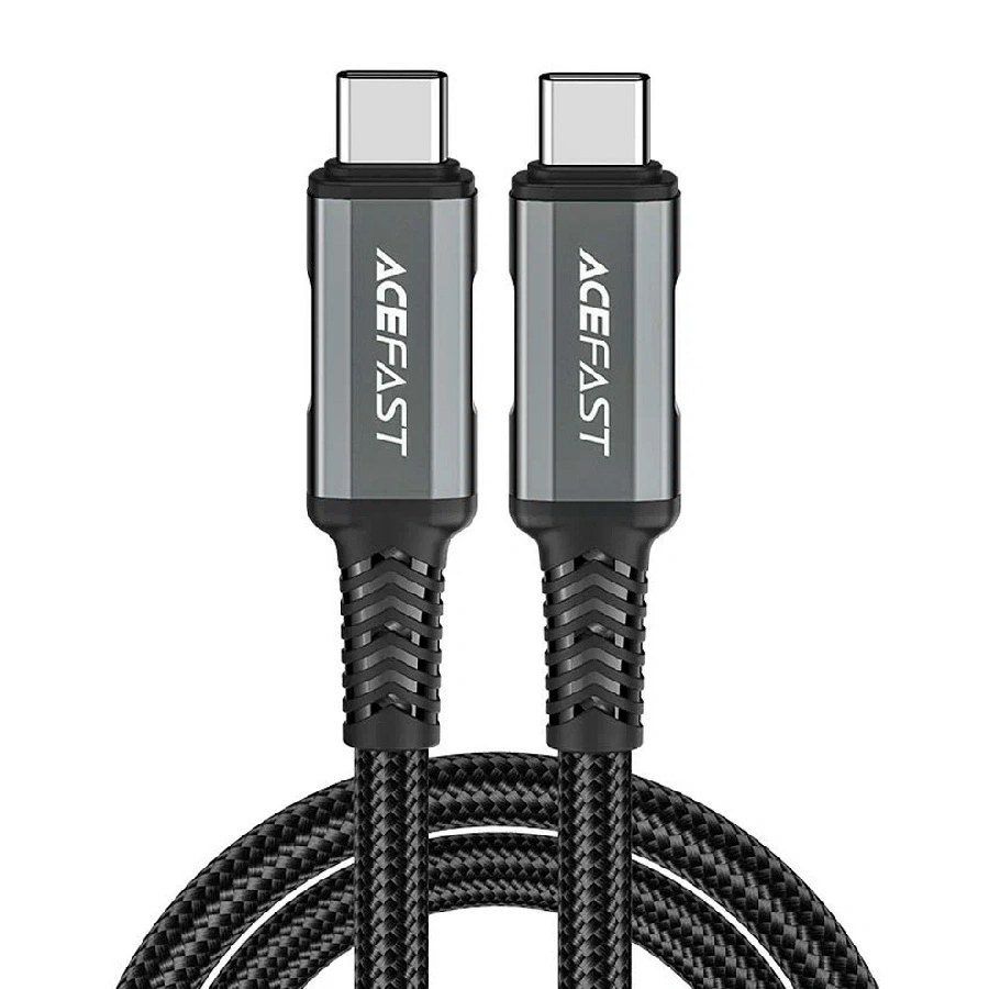 Кабель AceFast Type-C/Type-C усиленный нейлон 240Вт (40Gbps) 1м черный