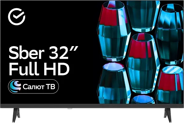ЖК 32" Телевизор Sber SDX-32F2139B, Full HD, 60 Гц, Салют ТВ, EAC