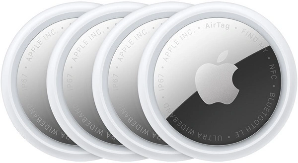 Трекер Apple AirTag 4 шт. (2nd generation) белый/серебристый (MFEA4Z)