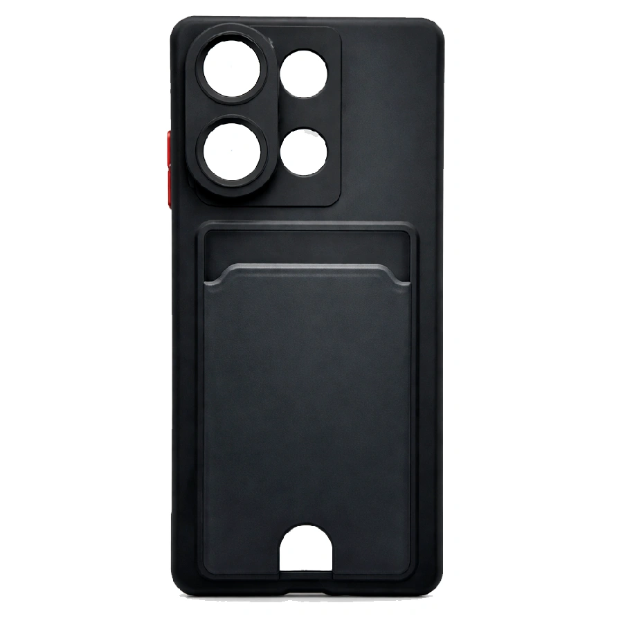 Силиконовая накладка Partner совместимый с Поко X6/Note 13 Pro черная с картхолдером