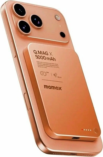 Внешний аккумулятор Momax Q. Mag X с MagSafe 5000 mAh оранжевый
