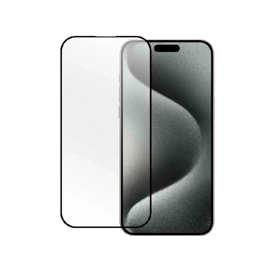 Защитное стекло Cabal Premium совместимое с iPhone 15 полноэкранное черное