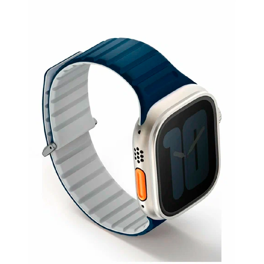 Ремешок Uniq Revix Evo для Apple Watch All (42/44/45/49 мм) силикон синий/серый