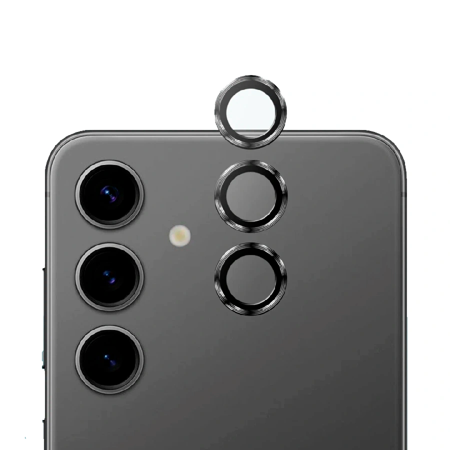 Защитное стекло на камеру для Samsung S24 черное