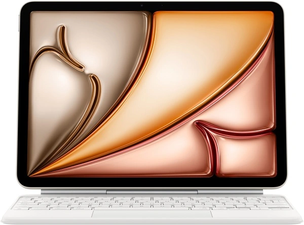 Чехол-клавиатура Apple Magic Keyboard Touchpad (MDFV4) совместимая с iPad Air 11" (2024-2025) (русская гравировка) white (белая)