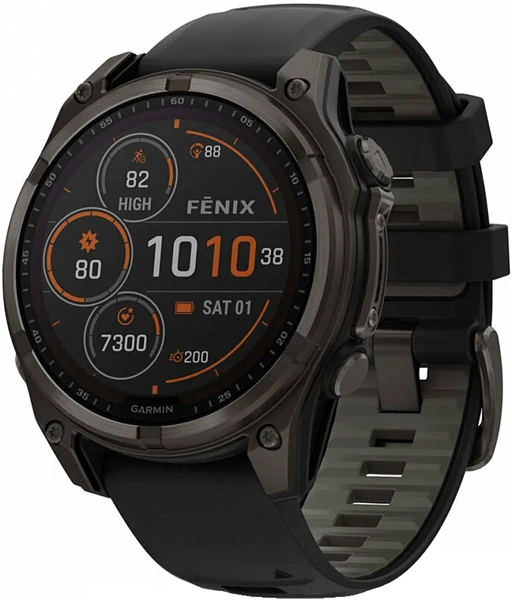 Умные часы Умные часы Garmin Fenix 8 47 mm Solar Sapphire Carbon Gray черный/пепельно-серый (010-02906-10)