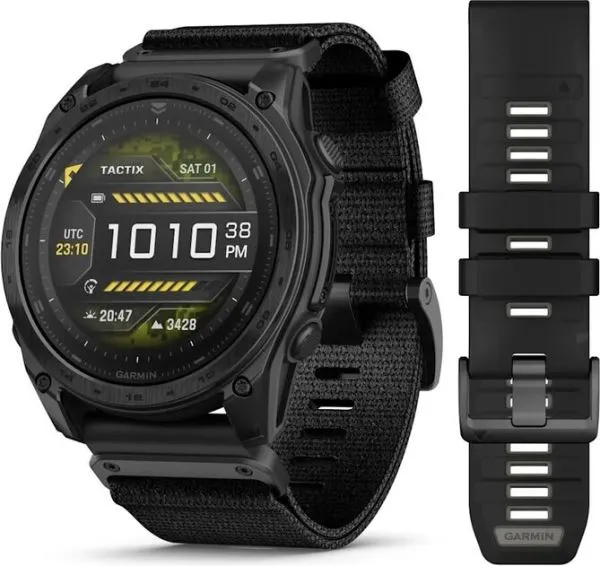 Умные часы Garmin TACTIX 8 51 mm AMOLED Sapphire DLC titanium with nylon band (черные с нейлоновым ремешком) (010-03406-14)