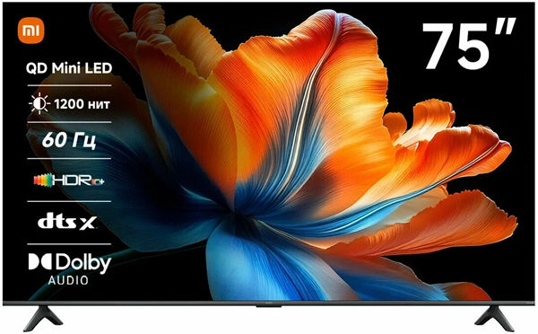 75" Телевизор Ксиаоми TV S Mini LED 2026 (4K UHD, Android TV, 60 Гц) черный (EAC)