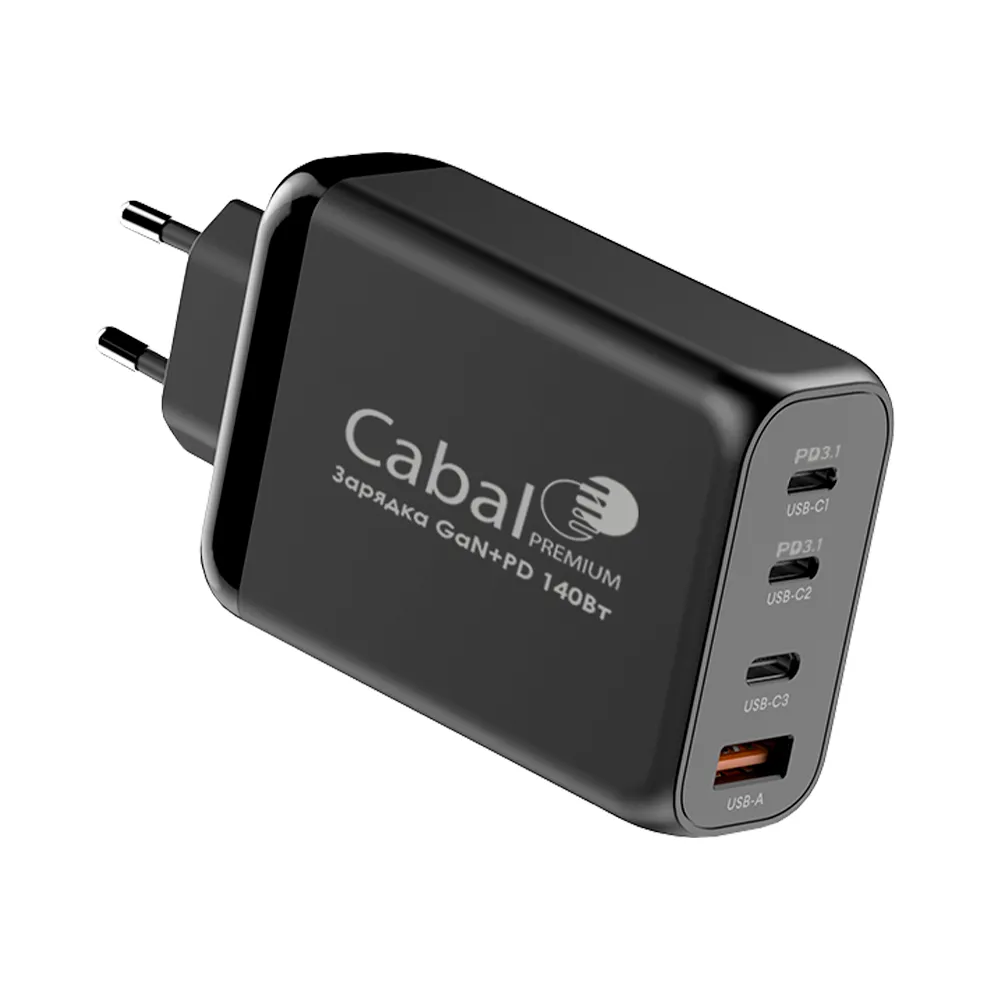 Сетевой блок Cabal Premium CP-TCH-1401 140W GaN+PD series черный