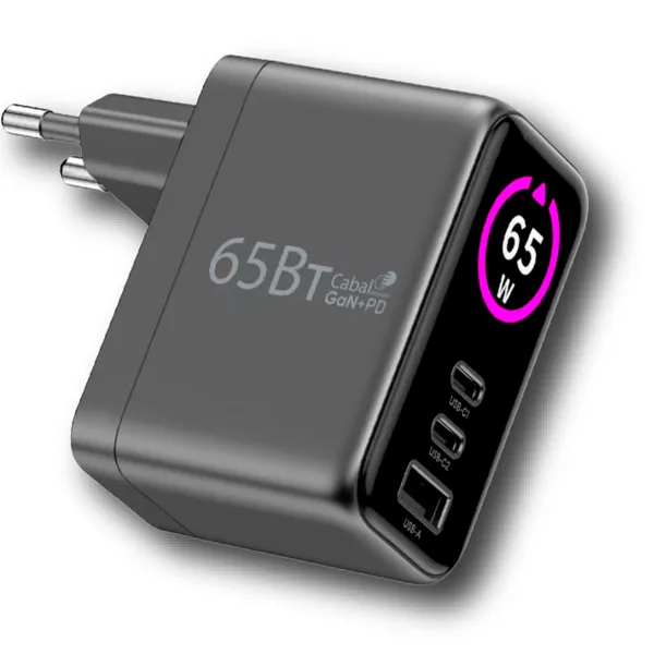 Сетевой блок Cabal Premium СP-TCH-651-3 65W GaN+PD series (2*USB-C/USB-A) черный