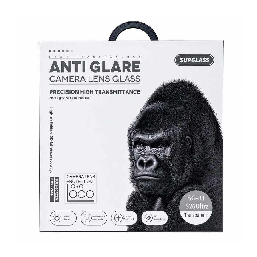 Защитное стекло Gorilla Glass на камеру совместимое с Samsung S26/S26 Plus прозрачное