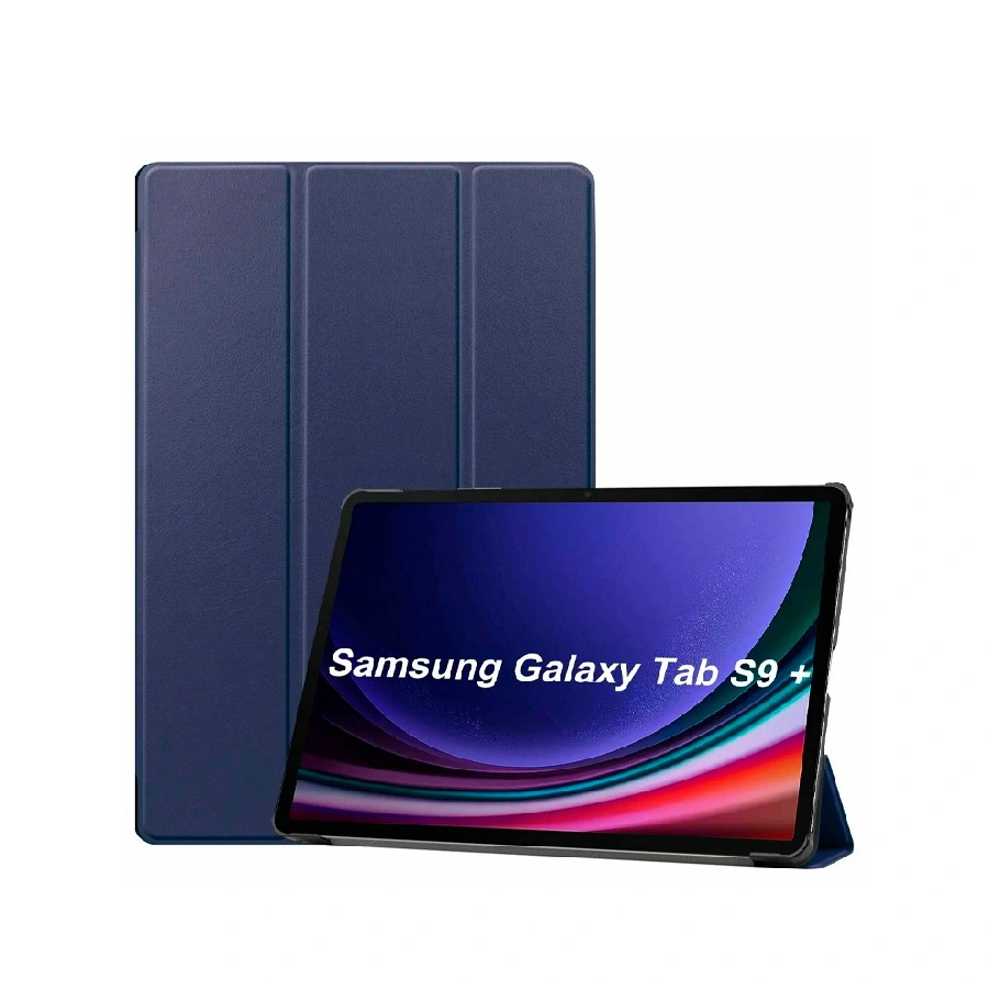 Чехол-книжка для Samsung Galaxy Tab S10+/S9+ на пластиковом основании синий 12.4"