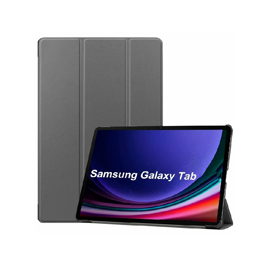 Чехол-книжка для Samsung Galaxy Tab S10+/S9+ на пластиковом основании серый 12.4"