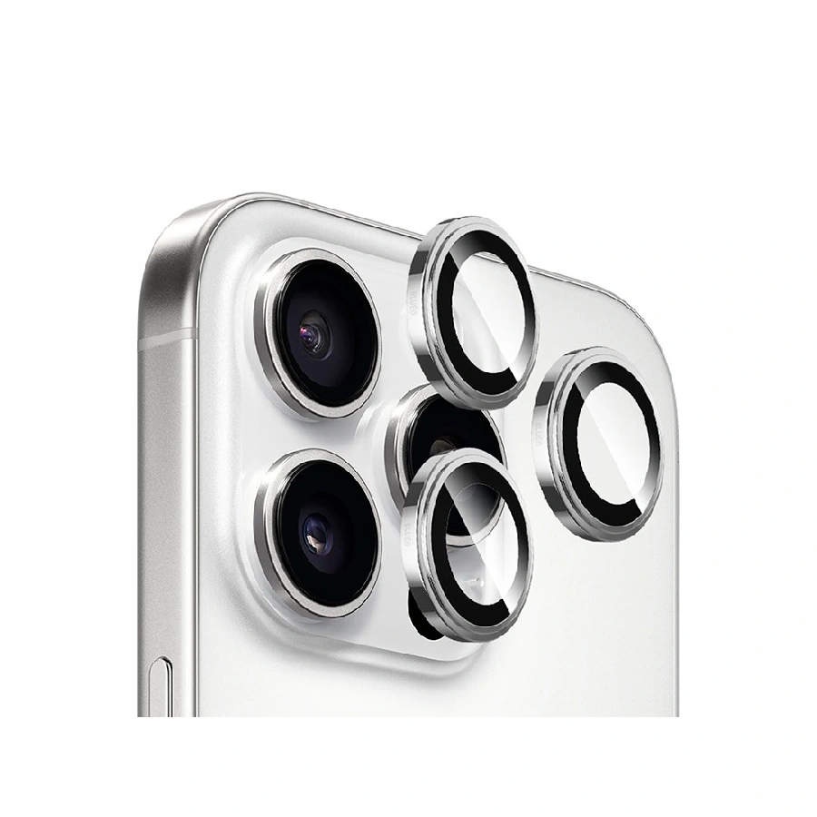 Защитное стекло на камеру совместимый с iPhone 16 Pro/16 Pro Max серебро