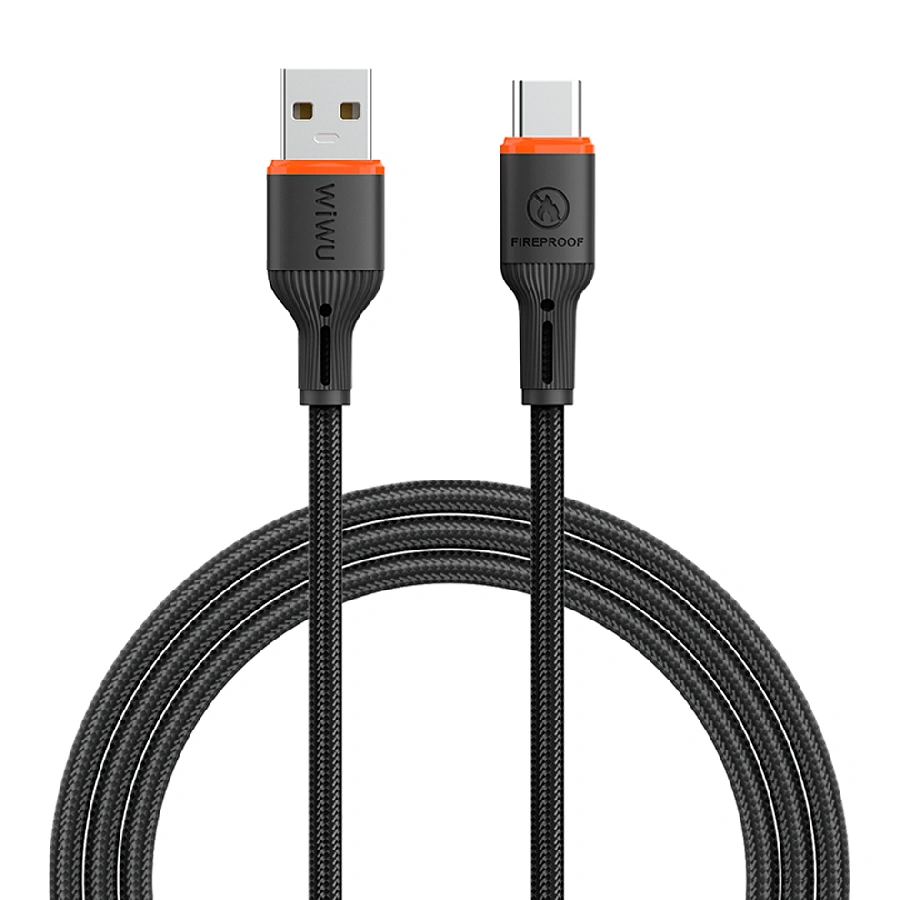 Кабель Wiwu FlameGuard USB/Type-C 2.1A 1.2м черный