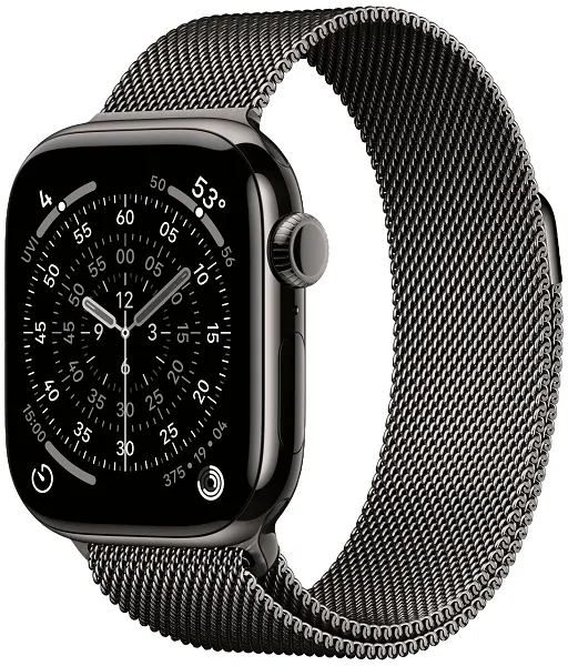 Apple Watch Series 11, 42 мм, корпус из титана цвета «сланец», миланский браслет цвета титановый сланец (MF8U4)