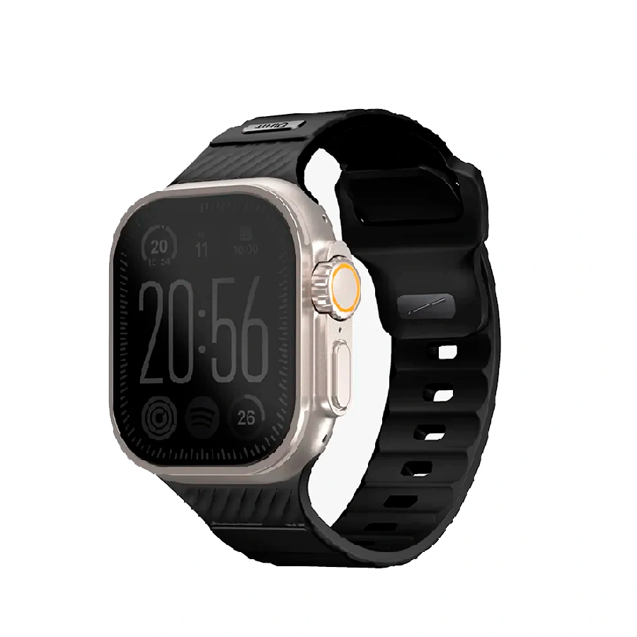 Ремешок UNIQ Stride совместимый с Apple Watch (42/44/45/49mm) каучук черный