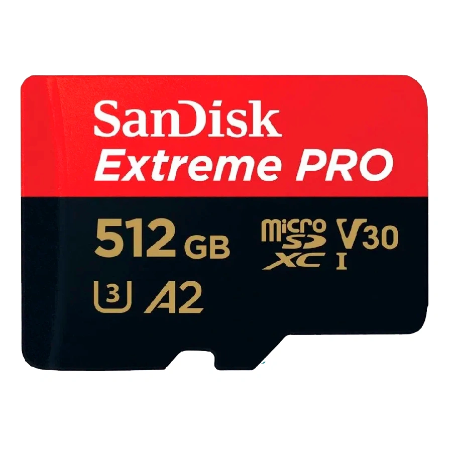 Карта памяти SanDisk Extreme Pro Micro SD 512GB U3 A2 V30 200/140MB/S 4K с адаптером