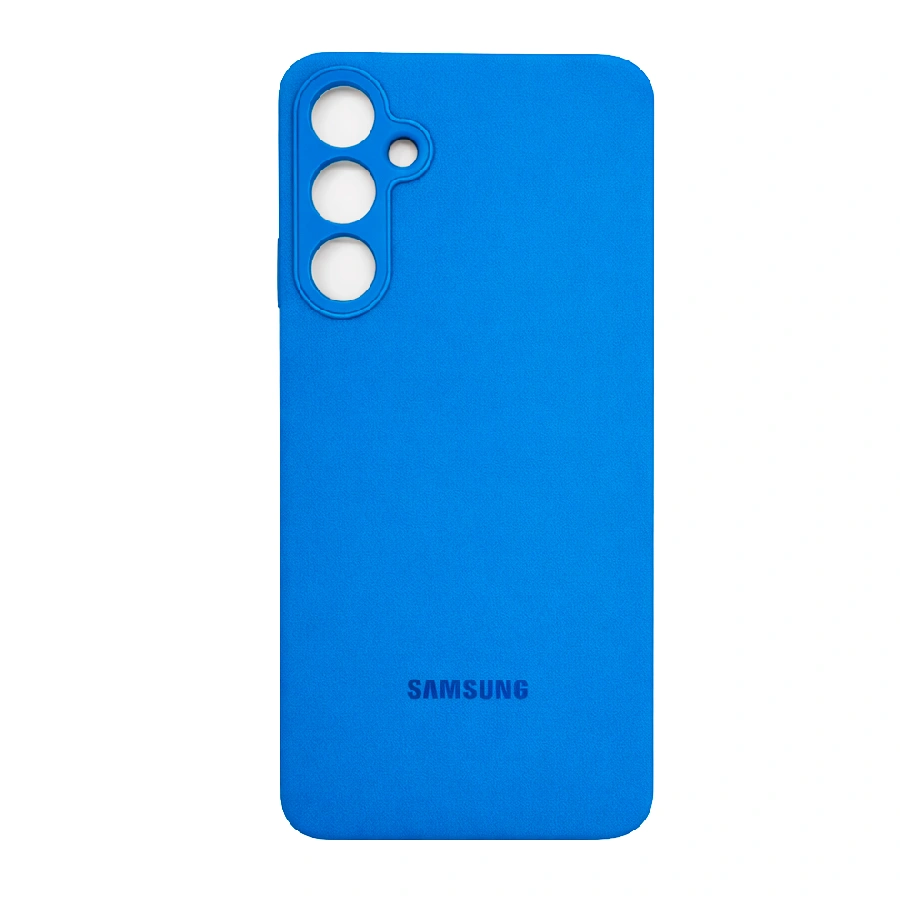 Накладка Silicone Case совместимая с Samsung S24 FE ярко-синяя (SC)