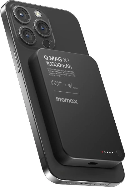 Внешний аккумулятор Momax Q. Mag X1 с MagSafe 10000 mAh черный